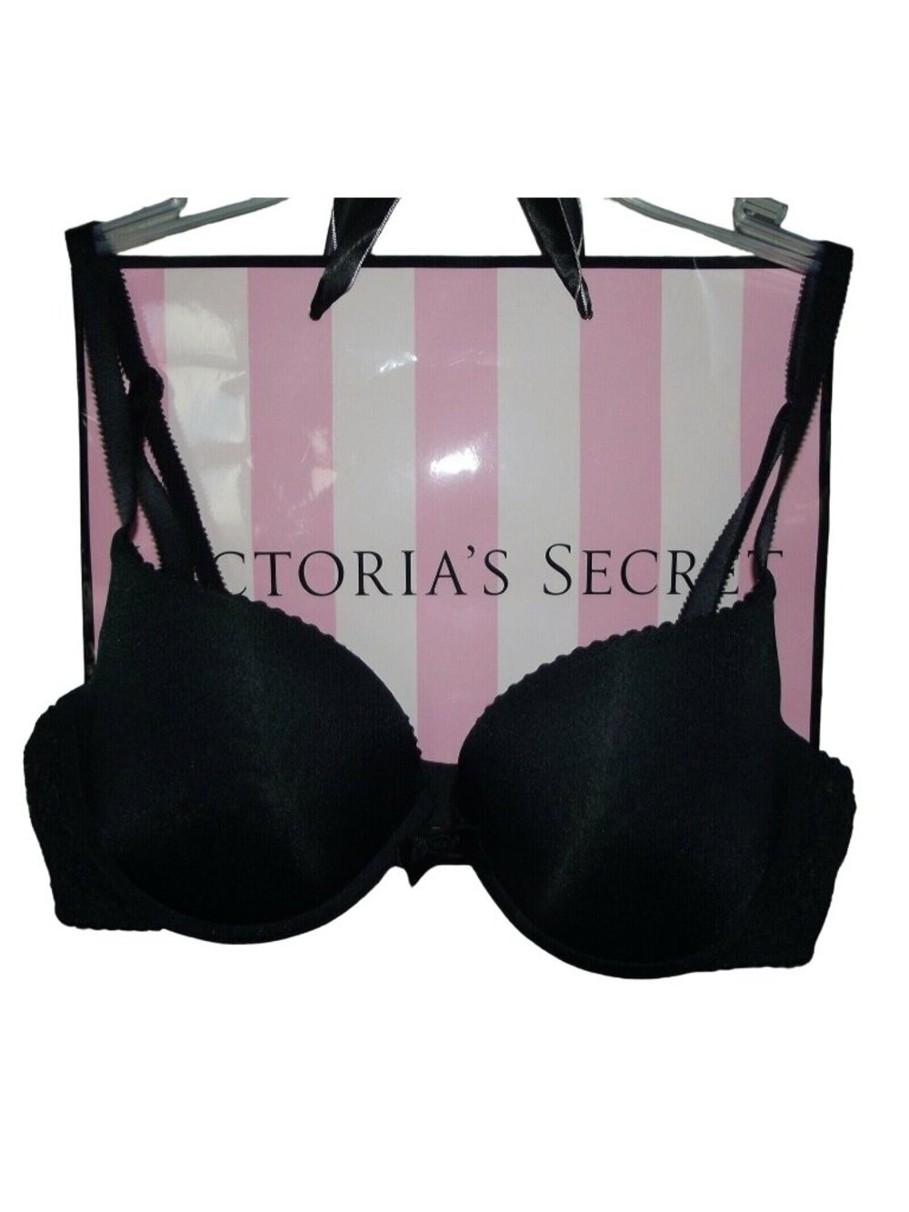 Victoria's Secret Bra Womens 34C Black Push-Up - NO PUSH-UP PADS
